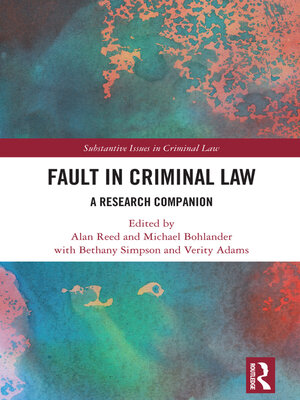 cover image of Fault in Criminal Law